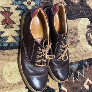 Men's Brown Leather Shoes gold cup